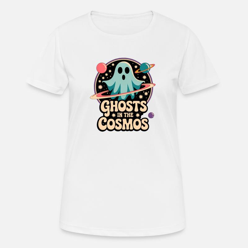 Fantômes dans le cosmos Conception de l’espace - T-shirt respirant Femme - blanc