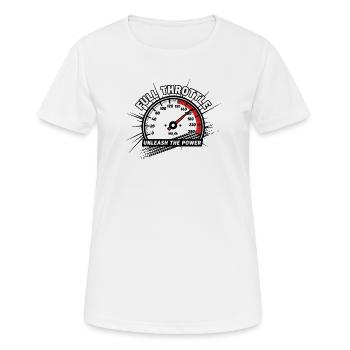 Plein gaz : Libérez la puissance - T-shirt respirant Femme - blanc - Devant - AI Model Female 172 dark (172cm)