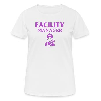 Gestionnaire d’installations - T-shirt respirant Femme - blanc - Devant - AI Model Female 172 dark (172cm)