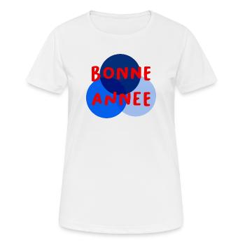 HAPPY NEW YEAR. NEW YEAR'S EVE. NEW YEAR - Women's Breathable T-Shirt - white - Front - AI Model Female 172 dark (172cm)