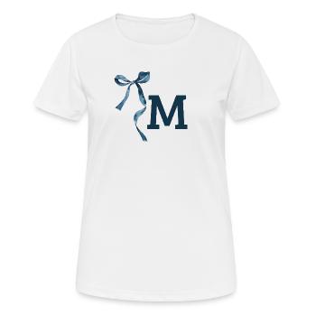 Monogramme m idée cadeau  - T-shirt respirant Femme - blanc - Devant - AI Model Female 172 dark (172cm)