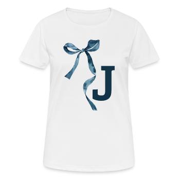 Monogramme j idée cadeau  - T-shirt respirant Femme - blanc - Devant - AI Model Female 172 dark (172cm)