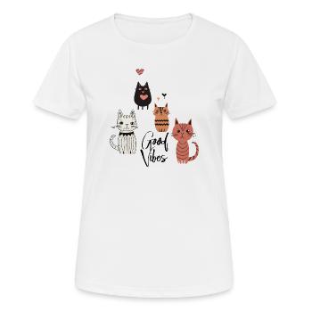 Verspielte Katzen - Frauen T-Shirt atmungsaktiv - Weiß - Vorne - AI Model Female 172 dark (172cm)