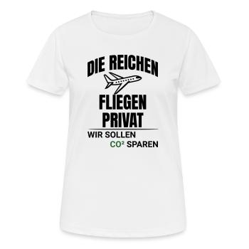 Abstraktes CO2 Klimaschutz Design - Frauen T-Shirt atmungsaktiv - Weiß - Vorne - AI Model Female 172 dark (172cm)