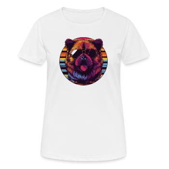 Labrador dans un style rétro coucher de soleil - T-shirt respirant Femme - blanc - Devant - AI Model Female 172 dark (172cm)
