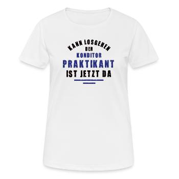 Praktikant Konditor Praktikum Konditorei Danke - Frauen T-Shirt atmungsaktiv - Weiß - Vorne - AI Model Female 172 dark (172cm)