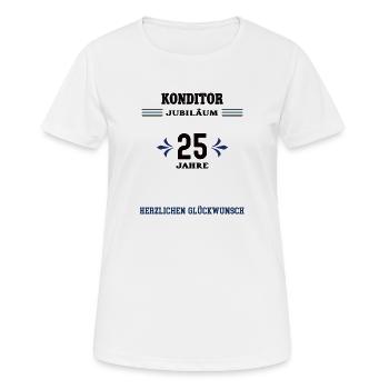Konditor 25 Jahre Jubiläum 25. jähriges Jubilaeum - Frauen T-Shirt atmungsaktiv - Weiß - Vorne - AI Model Female 172 dark (172cm)