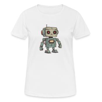 Illustration de robot rétro pour les passionnés de technologie - T-shirt respirant Femme - blanc - Devant - AI Model Female 172 dark (172cm)