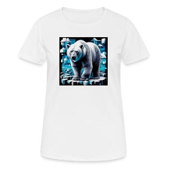 ours blanc - T-shirt respirant Femme - blanc - Devant - AI Model Female 172 dark (172cm)