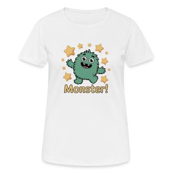 Monstre ludique avec des accents d’étoiles - T-shirt respirant Femme - blanc - Devant - AI Model Female 172 dark (172cm)
