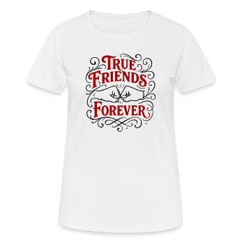 Des amis fidèles pour toujours - T-shirt respirant Femme - blanc - Devant - AI Model Female 172 dark (172cm)