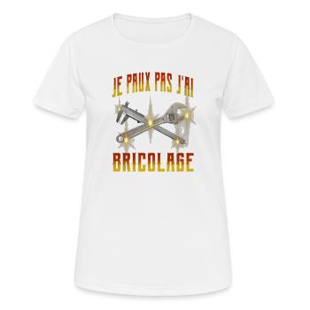 Ich kann nicht, ich habe DIY - Frauen T-Shirt atmungsaktiv - Weiß - Vorne - AI Model Female 172 dark (172cm)