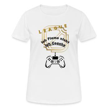 Je ne m’enflamme pas, je coache - T-shirt respirant Femme - blanc - Devant - AI Model Female 172 dark (172cm)
