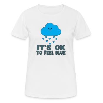 Nuage Mélancolique Cœurs Bleus - T-shirt respirant Femme - blanc - Devant - AI Model Female 172 dark (172cm)