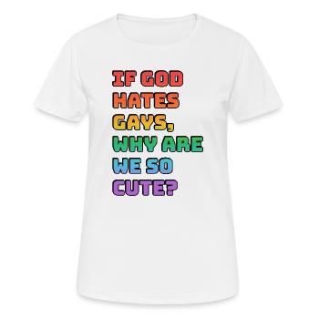 Süßes Pride Regenbogen-Tee - Frauen T-Shirt atmungsaktiv - Weiß - Vorne - AI Model Female 172 dark (172cm)