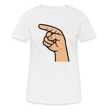 Hand Zeigefinger Comic - Frauen T-Shirt atmungsaktiv - Weiß - Vorne - AI Model Female 172 dark (172cm)