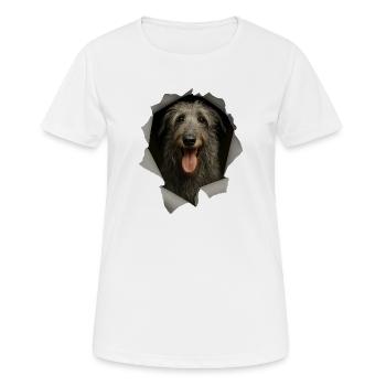 Lévrier écossais - T-shirt respirant Femme - blanc - Devant - AI Model Female 172 dark (172cm)