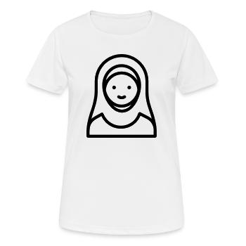 Muslimische Frau - Frauen T-Shirt atmungsaktiv - Weiß - Vorne - AI Model Female 172 dark (172cm)
