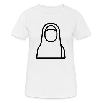 Muslimische Frau - Frauen T-Shirt atmungsaktiv - Weiß - Vorne - AI Model Female 172 dark (172cm)