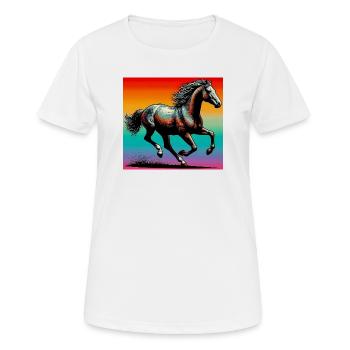 horse - Women's Breathable T-Shirt - white - Front - AI Model Female 172 dark (172cm)