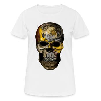 Ornament Skull Gold Filigree - Women's Breathable T-Shirt - white - Front - AI Model Female 172 dark (172cm)