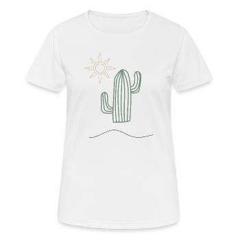 Kaktus im Sonnenlicht - Frauen T-Shirt atmungsaktiv - Weiß - Vorne - AI Model Female 172 dark (172cm)