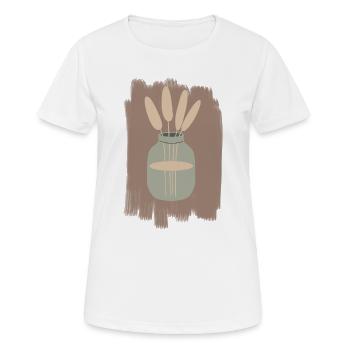 Vase avec roseau Minimal - T-shirt respirant Femme - blanc - Devant - AI Model Female 172 dark (172cm)