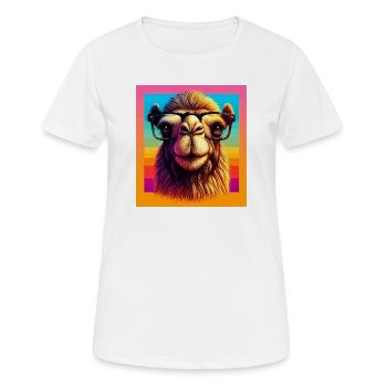 Kamel - Frauen T-Shirt atmungsaktiv - Weiß - Vorne - AI Model Female 172 dark (172cm)
