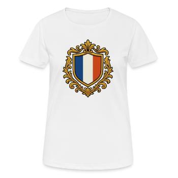 Französisches Wappen im Barockrahmen - Frauen T-Shirt atmungsaktiv - Weiß - Vorne - AI Model Female 172 dark (172cm)