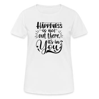 Bonheur en Vous - T-shirt respirant Femme - blanc - Devant - AI Model Female 172 dark (172cm)
