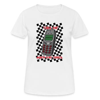 Appelle-moi quand tu es sobre - T-shirt respirant Femme - blanc - Devant - AI Model Female 172 dark (172cm)