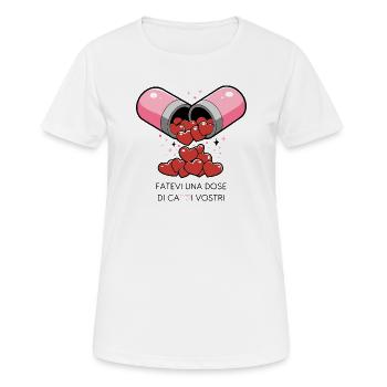pilule d’amour - T-shirt respirant Femme - blanc - Devant - AI Model Female 172 dark (172cm)