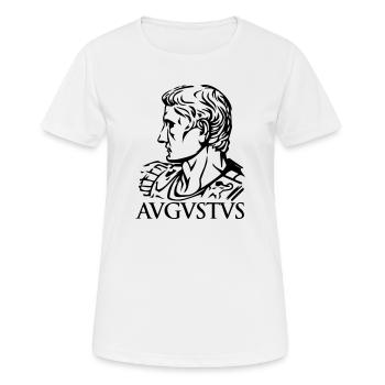 Augustus Römischer Kaiser "AVGVSTVS" Geschichte Tribut - Frauen T-Shirt atmungsaktiv - Weiß - Vorne - AI Model Female 172 dark (172cm)