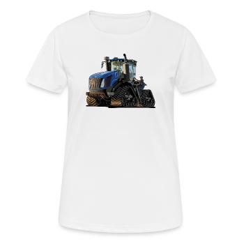 Tractor with crawler drive - Women's Breathable T-Shirt - white - Front - AI Model Female 172 dark (172cm)