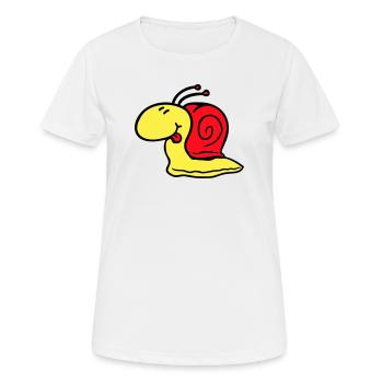 Snail cheeky tongue sticking out quickly small - Women's Breathable T-Shirt - white - Front - AI Model Female 172 dark (172cm)