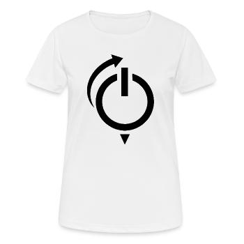 Netzschalter Neustart-Logo - Frauen T-Shirt atmungsaktiv - Weiß - Vorne - AI Model Female 172 dark (172cm)