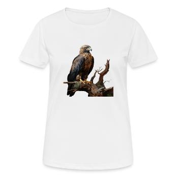 Imperial eagle on mossy branch - Women's Breathable T-Shirt - white - Front - AI Model Female 172 dark (172cm)