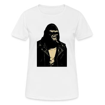 Gorilla Rebel Leather Jacket - Women's Breathable T-Shirt - white - Front - AI Model Female 172 dark (172cm)