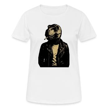 Dino Rebel Leather Jacket - Women's Breathable T-Shirt - white - Front - AI Model Female 172 dark (172cm)