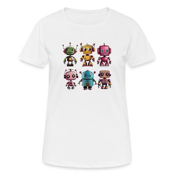 Colorful Robo Colony - Women's Breathable T-Shirt - white - Front - AI Model Female 172 dark (172cm)
