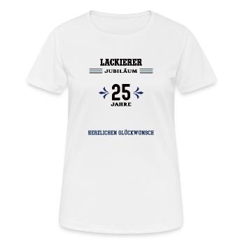 Lackierer 25 Jahre Jubiläum 25. jähriges Jubilaeum - Frauen T-Shirt atmungsaktiv - Weiß - Vorne - AI Model Female 172 dark (172cm)