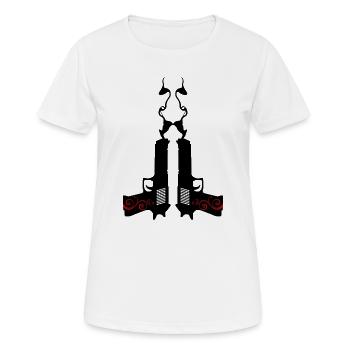 Armes fumantes : Bang & Style - T-shirt respirant Femme - blanc - Devant - AI Model Female 172 dark (172cm)