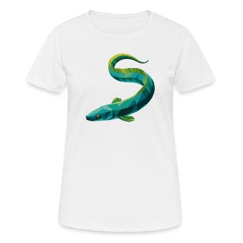 Anguille - Cool Low Poly Logo - T-shirt respirant Femme - blanc - Devant - AI Model Female 172 dark (172cm)