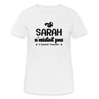 Sarah cadeau personnalisé sarah - T-shirt respirant Femme - blanc - Devant - AI Model Female 172 dark (172cm)