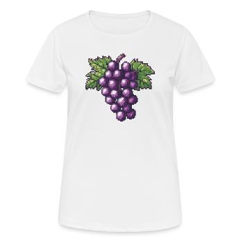 Violette Pixeltrauben - Frauen T-Shirt atmungsaktiv - Weiß - Vorne - AI Model Female 172 dark (172cm)