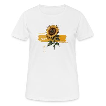 Croissance de l’éclat du tournesol - T-shirt respirant Femme - blanc - Devant - AI Model Female 172 dark (172cm)