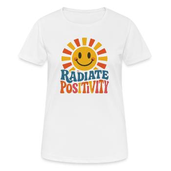 Sunburst Radiate Positivity - Women's Breathable T-Shirt - white - Front - AI Model Female 172 dark (172cm)