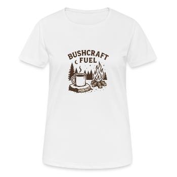 Carburant pour le bushcraft - T-shirt respirant Femme - blanc - Devant - AI Model Female 172 dark (172cm)