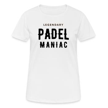 Padel-Maniac - Frauen T-Shirt atmungsaktiv - Weiß - Vorne - AI Model Female 172 dark (172cm)