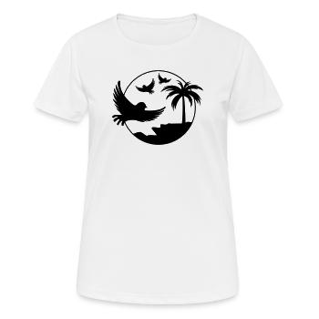 Paradise Insel Birds - Frauen T-Shirt atmungsaktiv - Weiß - Vorne - AI Model Female 172 dark (172cm)